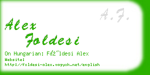 alex foldesi business card